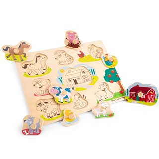 Peg Puzzle - Farm - 8 pieces - FSC® 100%-certified wood